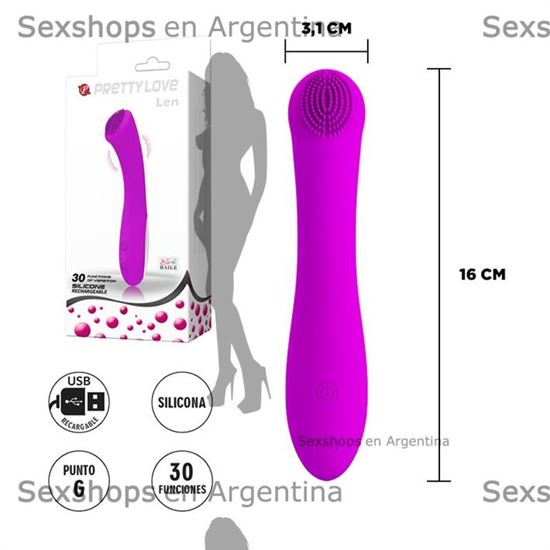 Estimulador femenino con textura especial en la punta y carga USB